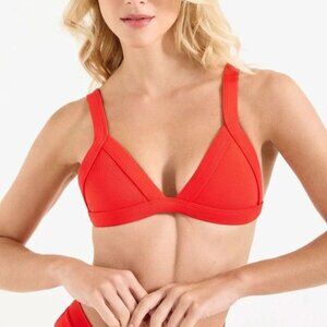 OneOne Women's Kameron Triangle Bikini Swim Top in Red